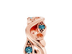 Marquise Blue Topaz Vine Eternity Band in Rose gold with Bezel Setting_5