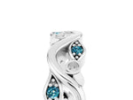 Marquise Blue Topaz Vine Eternity Band in White gold with Bezel Setting_5