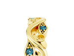 Marquise Blue Topaz Vine Eternity Band in Yellow gold with Bezel Setting_5