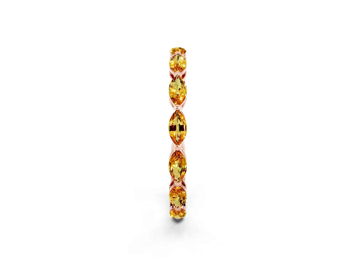 Marquise Citrine Eternity Band in Rose gold with U-Prong Setting_2