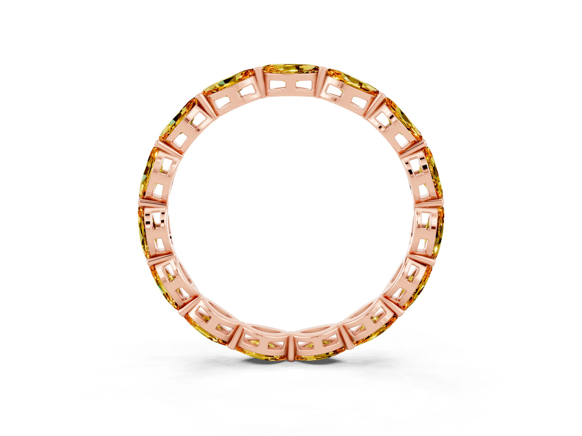 Marquise Citrine Eternity Band in Rose gold with U-Prong Setting_3