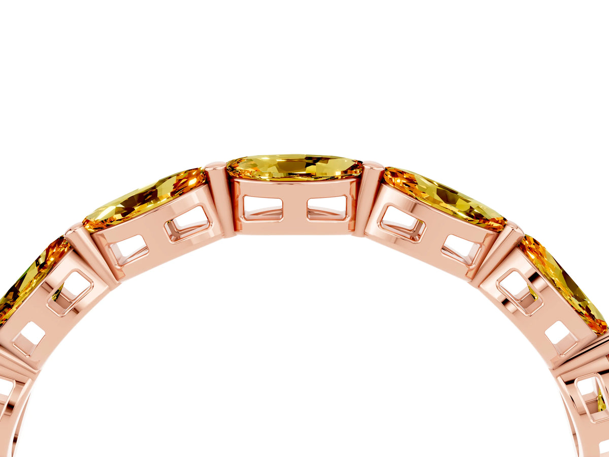 Marquise Citrine Eternity Band in Rose gold with U-Prong Setting_4