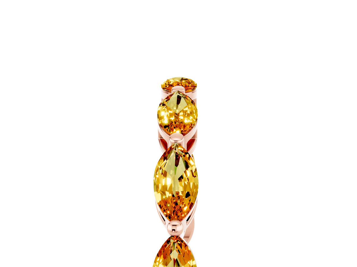 Marquise Citrine Eternity Band in Rose gold with U-Prong Setting_5
