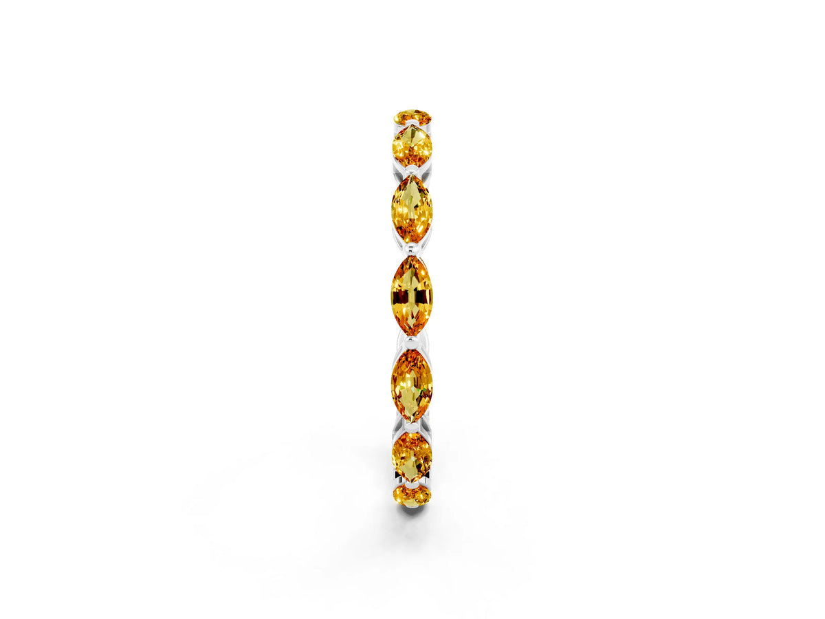 Marquise Citrine Eternity Band in Silver with U-Prong Setting_2