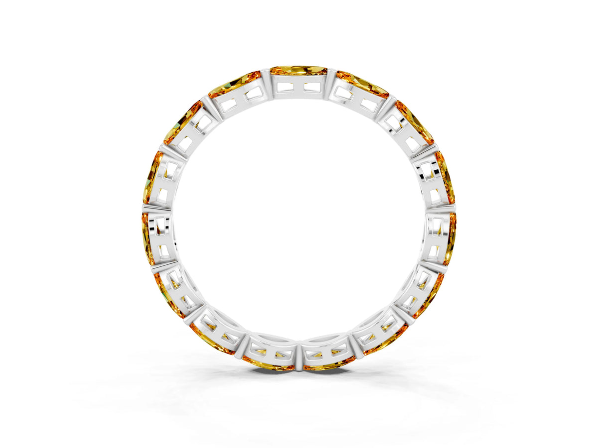 Marquise Citrine Eternity Band in Silver with U-Prong Setting_3