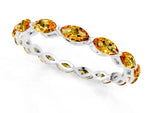 Marquise Citrine Eternity Band in White gold with U-Prong Setting_1