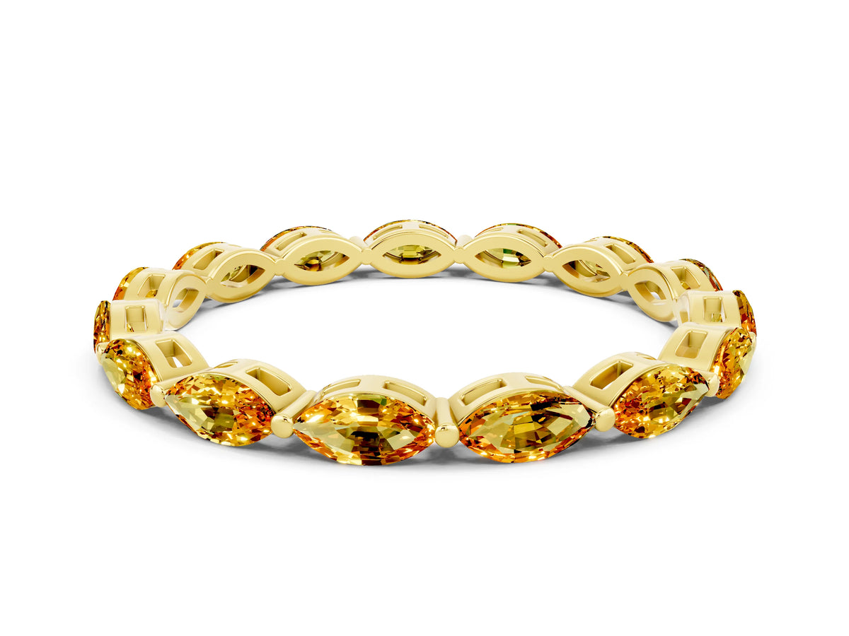 Marquise Citrine Eternity Band in Yellow gold with U-Prong Setting