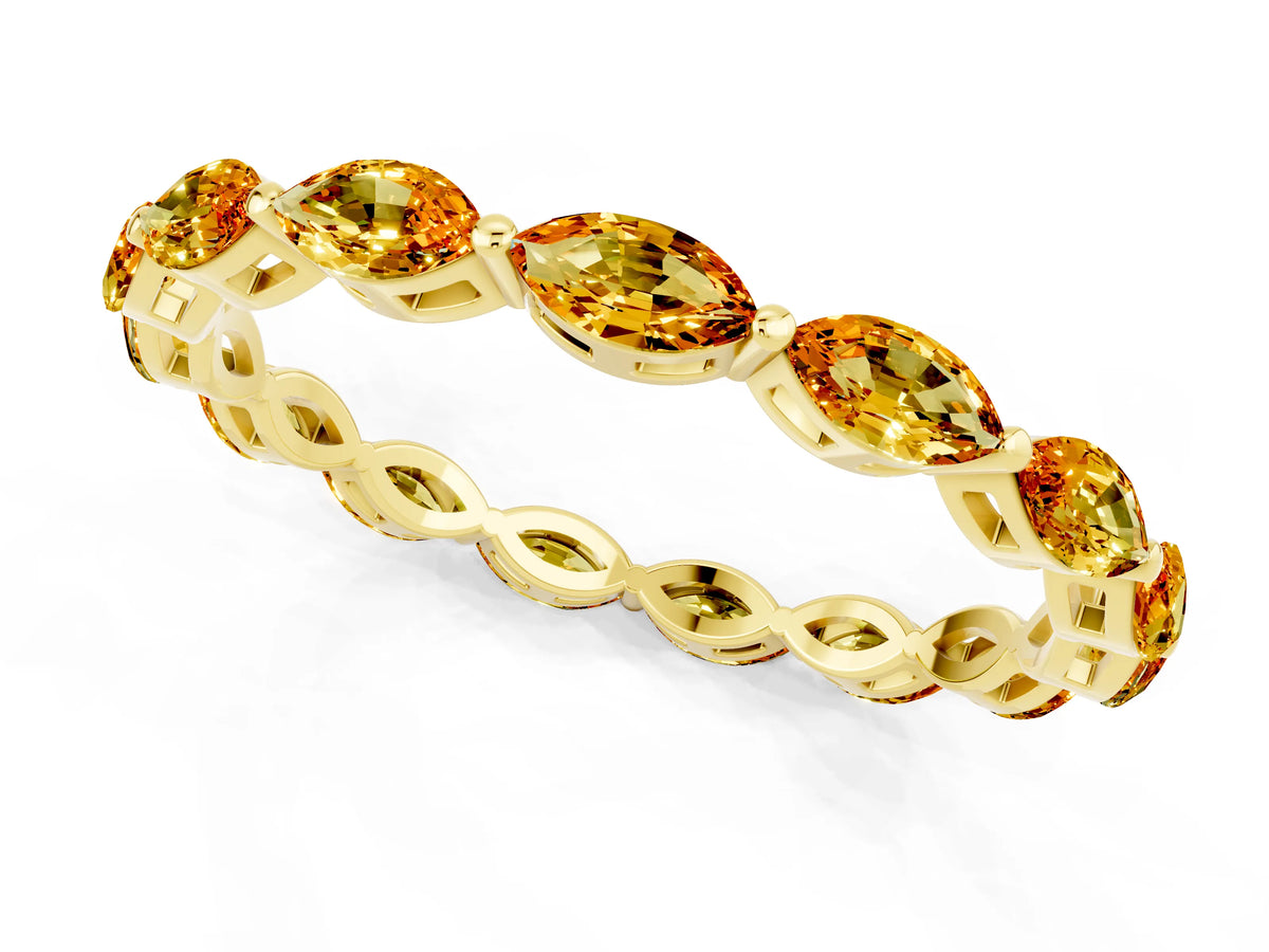 Marquise Citrine Eternity Band in Yellow gold with U-Prong Setting_1