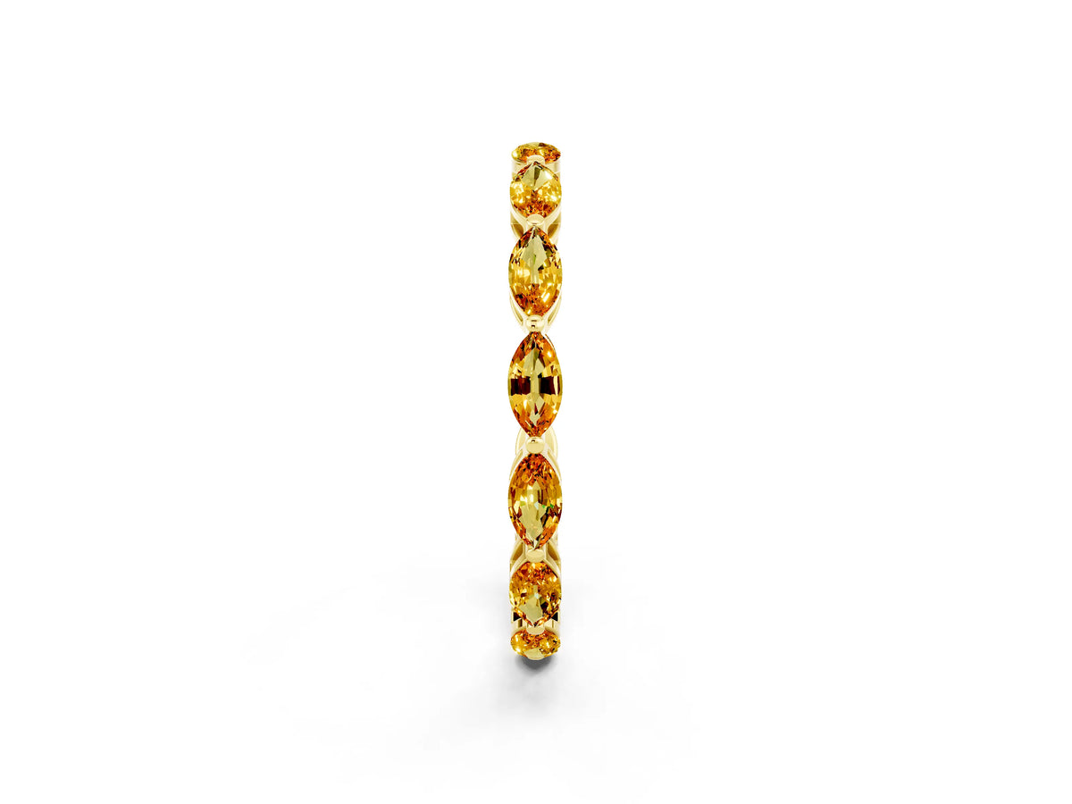 Marquise Citrine Eternity Band in Yellow gold with U-Prong Setting_2