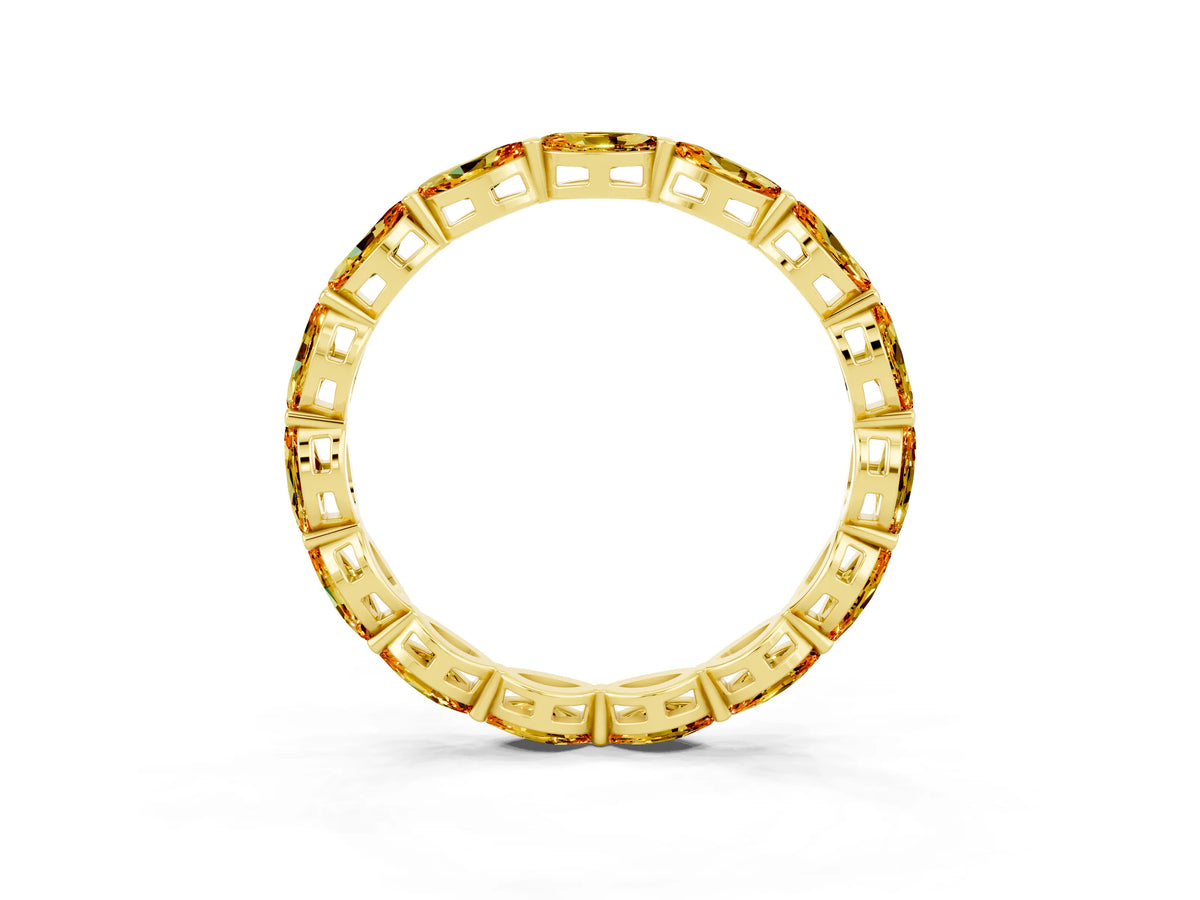Marquise Citrine Eternity Band in Yellow gold with U-Prong Setting_3