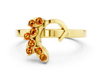 Marquise Citrine Floral Cluster Bypass Ring in Yellow gold with Prong Setting