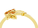 Marquise Citrine Floral Cluster Bypass Ring in Yellow gold with Prong Setting_4
