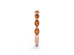 Marquise Citrine Milgrain Half Eternity Band in Rose gold with Bezel Setting_2
