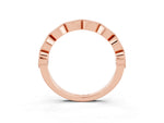 Marquise Citrine Milgrain Half Eternity Band in Rose gold with Bezel Setting_3