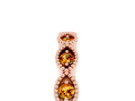 Marquise Citrine Milgrain Half Eternity Band in Rose gold with Bezel Setting_5