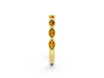 Marquise Citrine Milgrain Half Eternity Band in Yellow gold with Bezel Setting_2