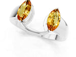 Marquise Citrine Open Band Ring in Platinum with Tension Setting_1