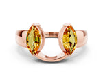 Marquise Citrine Open Band Ring in Rose gold with Tension Setting