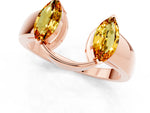 Marquise Citrine Open Band Ring in Rose gold with Tension Setting_1