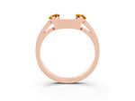 Marquise Citrine Open Band Ring in Rose gold with Tension Setting_3