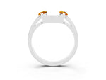 Marquise Citrine Open Band Ring in Silver with Tension Setting_3