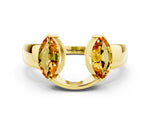 Marquise Citrine Open Band Ring in Yellow gold with Tension Setting