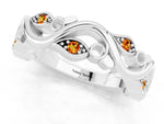 Marquise Citrine Vine Eternity Band in Silver with Bezel Setting_1