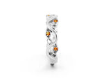 Marquise Citrine Vine Eternity Band in White gold with Bezel Setting_2
