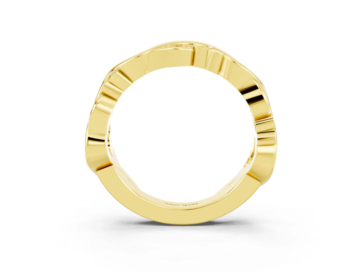 Marquise Citrine Vine Eternity Band in Yellow gold with Bezel Setting_3