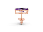 Marquise Cut Amethyst Stud Earrings in Rose gold with Basket Setting_2