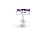 Marquise Cut Amethyst Stud Earrings in White gold with Basket Setting_2