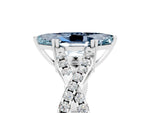Marquise Cut Aquamarine Solitaire Ring in White gold with Interwoven Pavé Band and Prong Setting_5