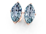 Marquise Cut Aquamarine Stud Earrings in Rose gold with Basket Setting_1