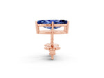 Marquise Cut Blue Sapphire Stud Earrings in Rose gold with Basket Setting_2