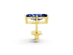 Marquise Cut Blue Sapphire Stud Earrings in Yellow gold with Basket Setting_2