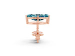 Marquise Cut Blue Topaz Stud Earrings in Rose gold with Basket Setting_2