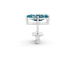 Marquise Cut Blue Topaz Stud Earrings in White gold with Basket Setting_2