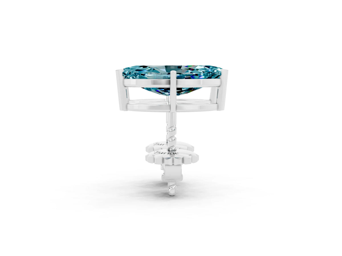 Marquise Cut Blue Topaz Stud Earrings in White gold with Basket Setting_2