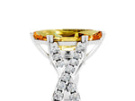 Marquise Cut Citrine Solitaire Ring in White gold with Interwoven Pavé Band and Prong Setting_5