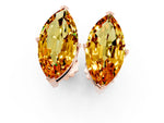 Marquise Cut Citrine Stud Earrings in Rose gold with Basket Setting_1