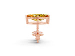 Marquise Cut Citrine Stud Earrings in Rose gold with Basket Setting_2