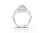 Marquise Cut Diamond Halo Engagement Ring in White gold with Triple-Row Round Band_21