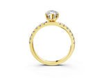 Marquise Cut Diamond Hidden Halo Engagement Ring in Yellow gold with Round Pavé Band_15