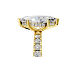 Marquise Cut Diamond Hidden Halo Engagement Ring in Yellow gold with Round Pavé Band_17