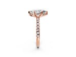 Marquise Cut Diamond Hidden Halo Solitaire Ring in Rose gold with Round Pavé Band and Prong Setting_38