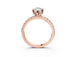 Marquise Cut Diamond Hidden Halo Solitaire Ring in Rose gold with Round Pavé Band and Prong Setting_39