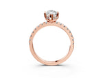 Marquise Cut Diamond Hidden Halo Solitaire Ring in Rose gold with Round Pavé Band and Prong Setting_51