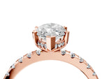 Marquise Cut Diamond Hidden Halo Solitaire Ring in Rose gold with Round Pavé Band and Prong Setting_52