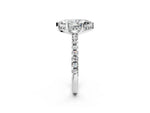 Marquise Cut Diamond Hidden Halo Solitaire Ring in White gold with Round Pavé Band and Prong Setting_38