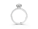 Marquise Cut Diamond Hidden Halo Solitaire Ring in White gold with Round Pavé Band and Prong Setting_39